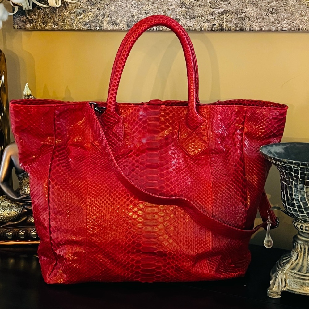 Genuine Snakeskin Medium Weekender